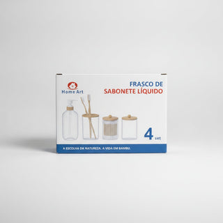 Kit para Banheiro e Lavabo 4 Peças com Bambu — imagem 1